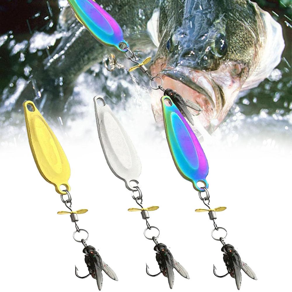 3Pcs Roumant Metal Propeller Fishing Lure for Catching Fish, High-Vibration Spinner Fish Bait