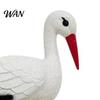 Lightweight Bird Sculpture Garden White Statue 23.6" Long Leg Standing Anti-fade Outdoor Decor Decorative Resin Ornament for Pond Yard Lawn