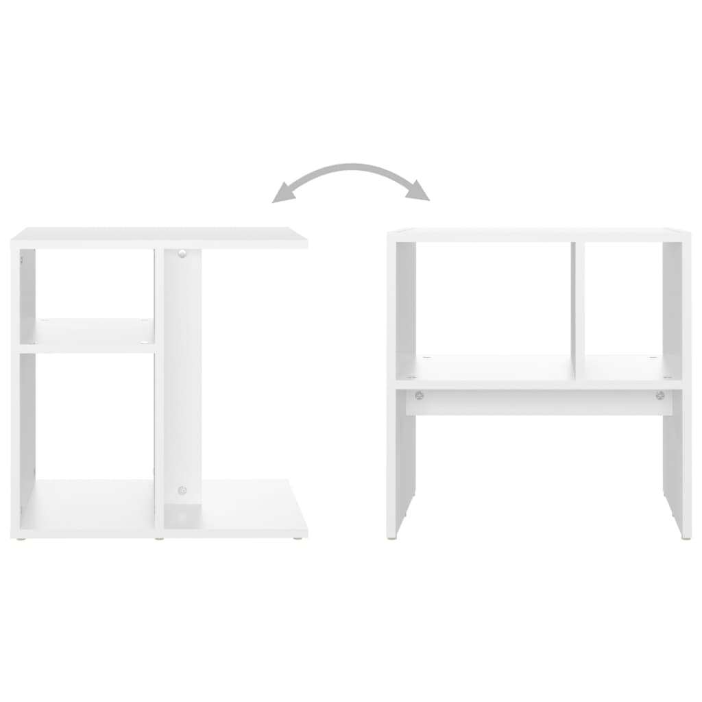 Side Table White 50 x 30 x 50 cm Engineered Wood