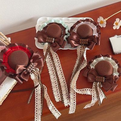 Süßer Lolita Haarclip Süßer Hutförmiger Haarclip Modisches Schleifen Haaraccessoire Schmuckzubehör