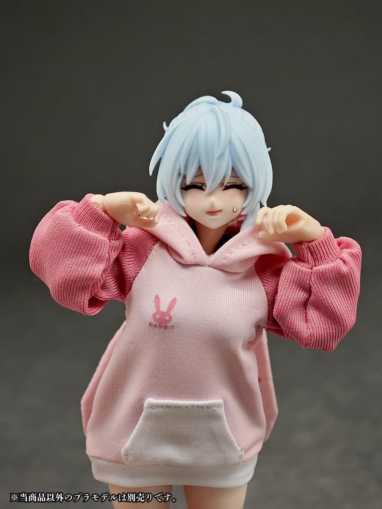 ALPHAMAX Party Animal Girl Roomwear Bunny Hoodie 15-18cm Plastic ModelDoll Outfit (Finished Product) AX-0349