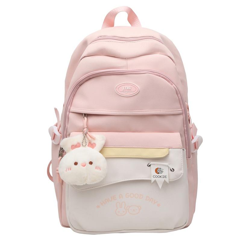 Middle School Students Backpack Color Block Third To Sixth Grade Schoolbag