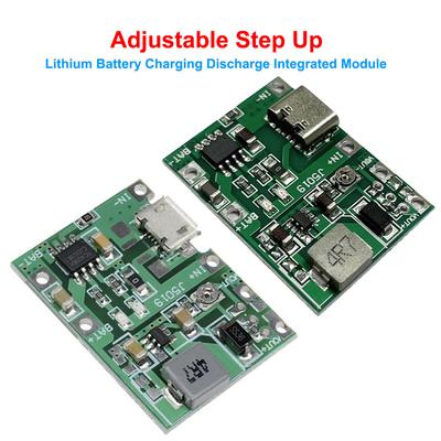 Type C Micro USB 3.7V 9V 5V Adjustable Step Up 18650 Lithium Battery Charging Discharge Integrated Module