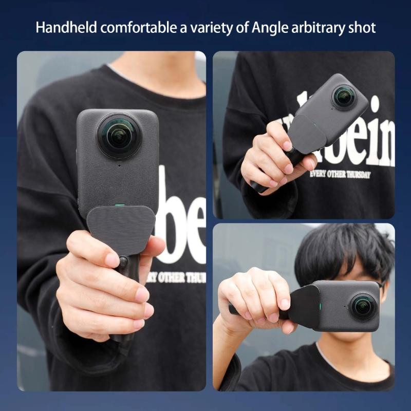 Ergonomic Camera Handle Mount For 360 Panoramic Devices Toolless Snap On Design Comfortable Grip For Long Shoots