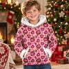 Kids Long Sleeve Christmas Print Hooded Sweatshirt Casual Pullover Top for Holiday