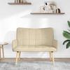 2 Seater Sofa Cream 115 x 61 x 87 cm Fabric
