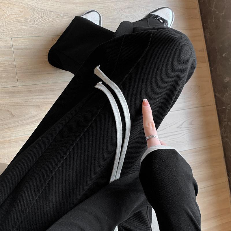 White Sweatpants for Women In Spring and Autumn Summer New Banana Pants High Waist Drooping Wide-leg Slimming Straight Casual Sweatpants