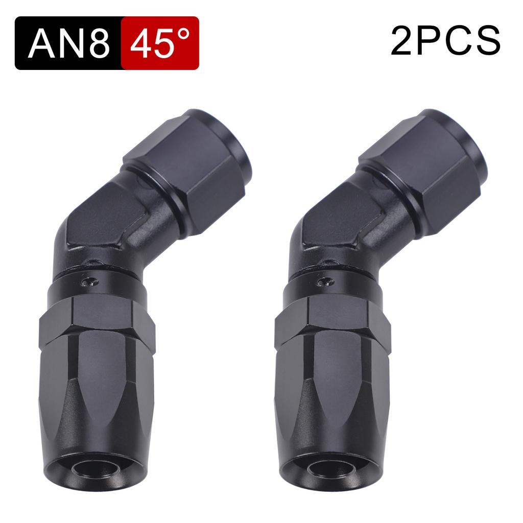 Aluminium 45 Degree 90 Degree 2 PCS Hose End Fitting Swivel Adapter AN4 AN6 AN8 AN10 For Oil Fuel CPE Line Car Oil Cooler Kit