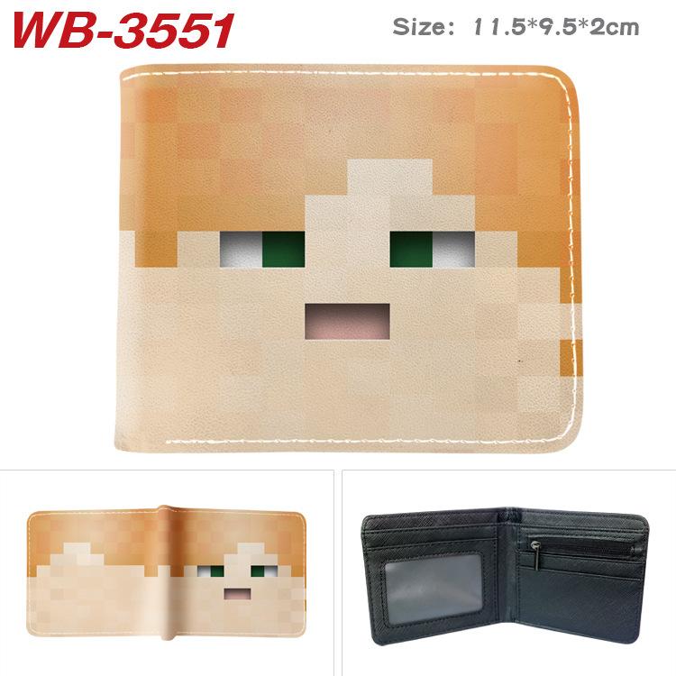 Virtual World Game Peripheral Wallet Cartoon Print Short Fold Card Holder Unisex 1pcs