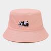 Cute red panda embroidered bucket hat women's fashion outdoor four seasons versatile summer ins sun hat