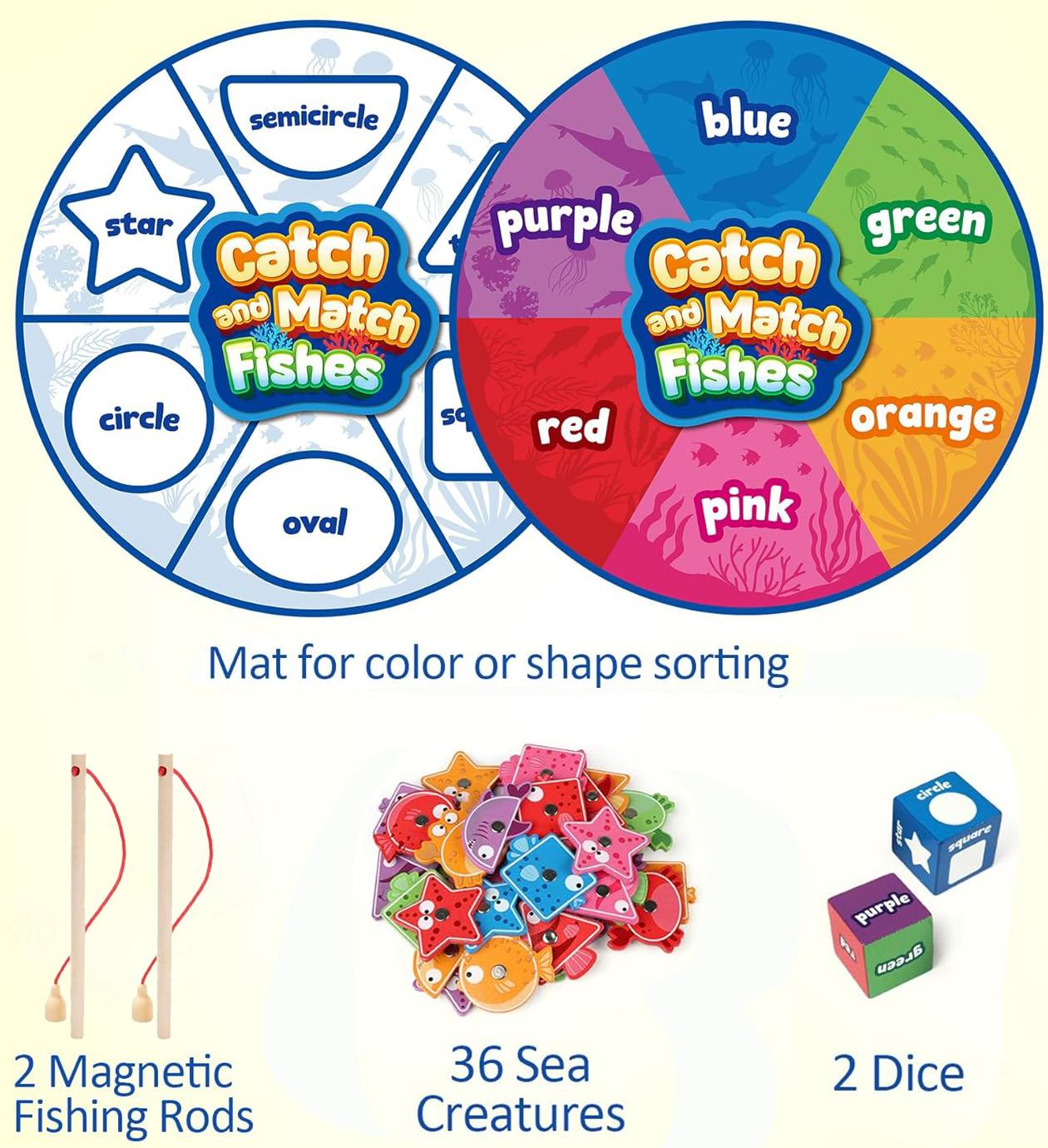

Kids Magnetic Fishing Game Matching Toys Montessori Educational Toys Cognition Color Shape Sorting Toy For Fine Motor Skill