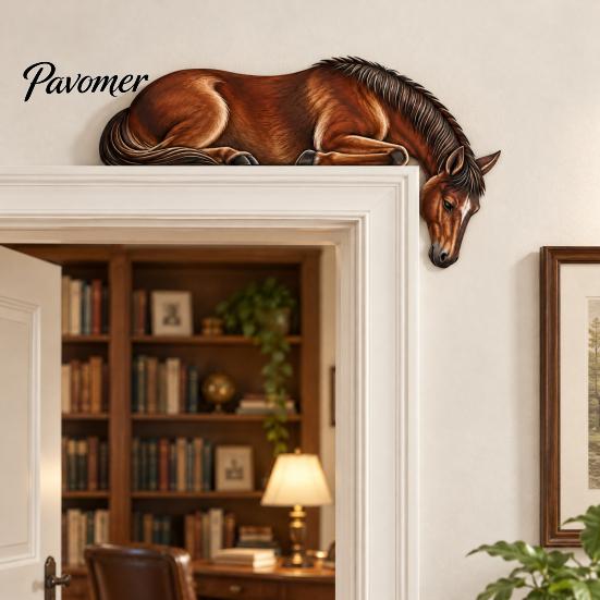 Collectible Dragon Figurine Sleeping Door Topper, Medieval Fantasy Wall Decor for Doorway, Rustic Home Accessories Corner Decor, No Drill