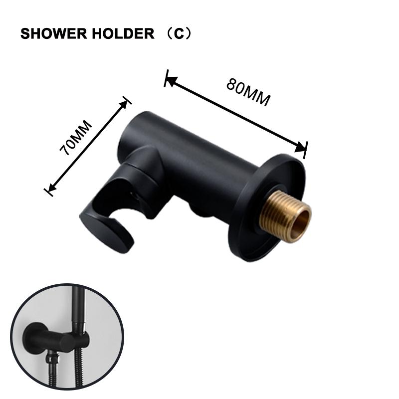 Matte Black Round/Square Brass Shower Head with Adjustable Shower Holder and 1.5M Stainless Steel Hose Bathroom Accessories