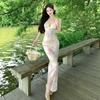 Thai Style Long Dress Seaside Vacation Backless Deep V Sexy Suspender Dress Women's Pure Desire Hip Skirt