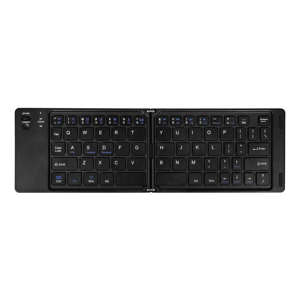 Two-Fold Mini Bluetooth Keyboard: Portable, Universal, Three-System Compatible, with Charging Light and Sound for Office Use