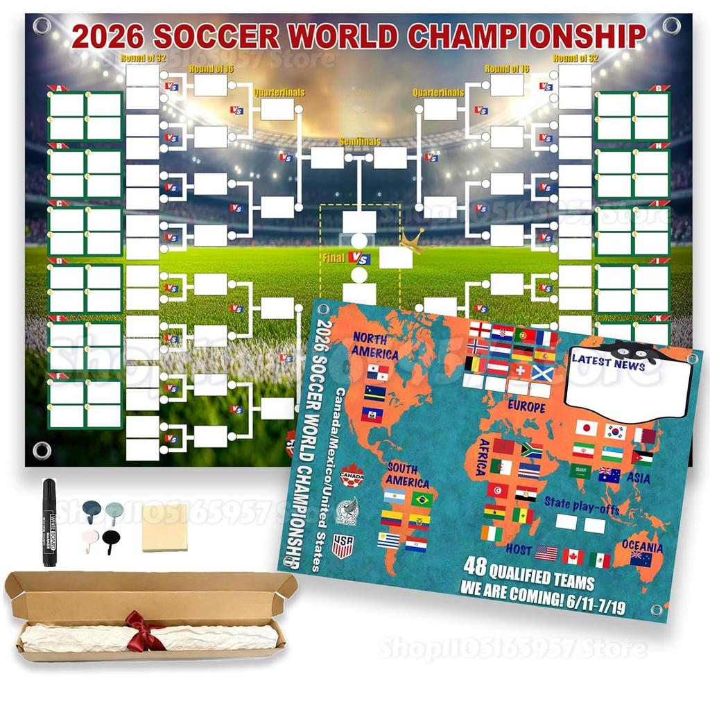 Weltfußball Poster USA Kanada Mexiko Gastgeber Fan Atmosphäre Dekoration Sport Thema Party Wanddeko Requisiten