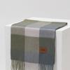 RECLOW MUNM CHECK CASHMERE 100% MUFFLER GREEN