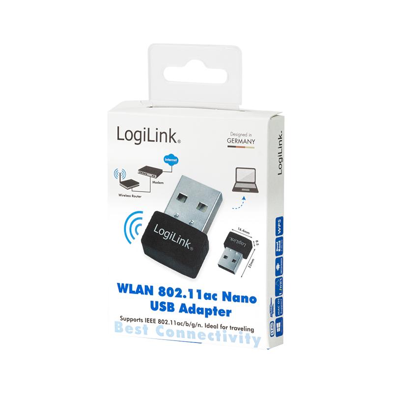 Nano Dual Band LogiLink 600Mbps Netzwerkkarte - 802.11ac, USB 2.0, WiFi