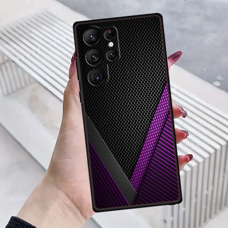 Creative metal style pattern Phone Case For Samsung Galaxy S26 S25 S24 S23 S22 S21 S20 Ultra Plus FE 5G Black Soft TPU