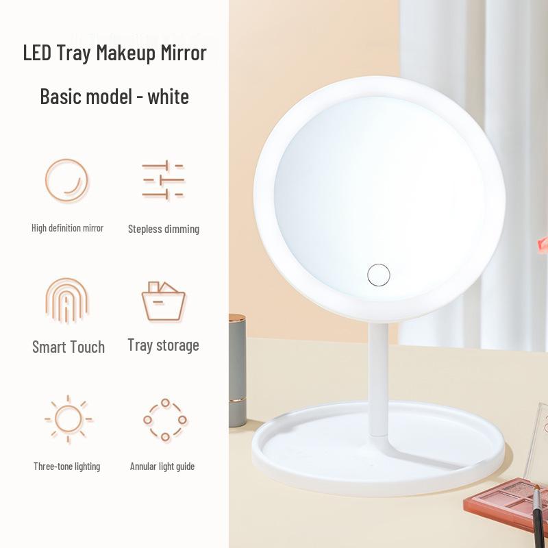 

Зеркало для макияжа со светодиодной подсветкой: Складной рабочий стол со встроенной подсветкой и местом для хранения для студентов Simple (No Light)