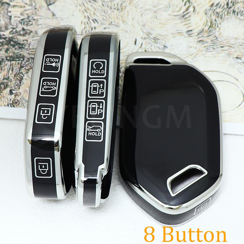 For Kia Picanto Ev9 Sorento Mq4 Carnival K8 Morning K5 Carens Rio Seltos 5/6/7/8/9 Botton Tpu Car Key Case Cover Key Fob