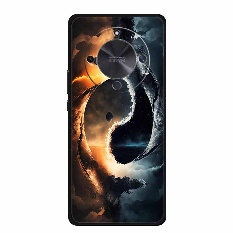 Phone Case For Honor X70 5G 2025 Case X 70 Coque Flowers Black Silicone Soft Back Cover For Honor X70 Cases HonorX70 Funda 6.79"
