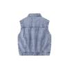 Spring and Autumn Boys' Stylish Denim Vest Children's Clothing Kids' Stand Collar Cardigan Baby Sleeveless Solid Color Jacket