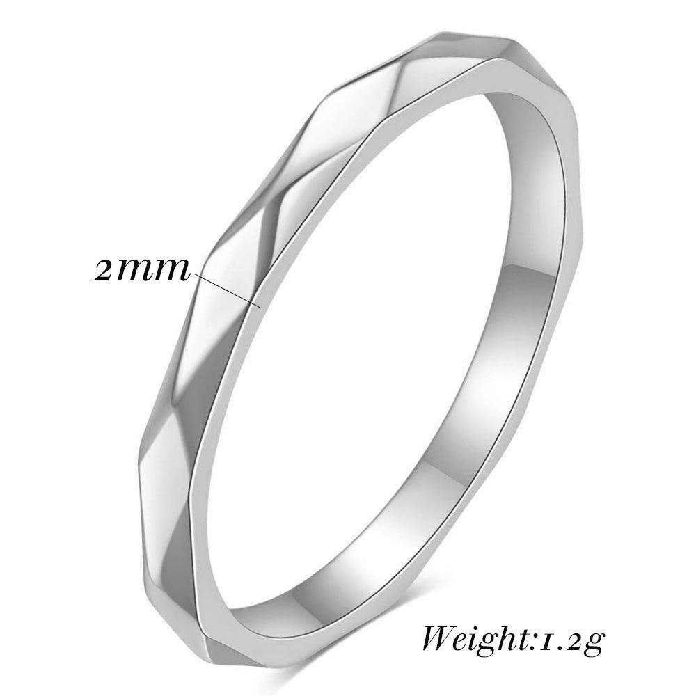 316L Stainless Steel Faceted Ring Gold Color Never Fade Minimalist Geometric Band Ring for Women Men Stackable Jewelry Gift
