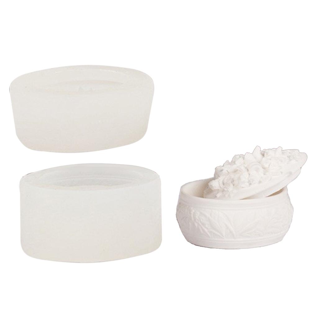 Rose Bottle Dripping Glue Mold Diy Gypsum Ornaments Aromatherapy Candle Holder 3D Flowers Rose Storage Box Silicone Mold