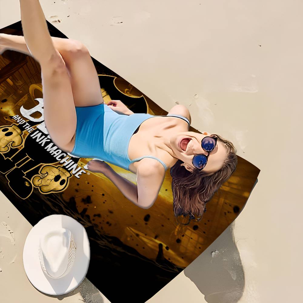 Horror Game B-Bendy And The Ink M-Machine Big Microfiber Beach Towels Quick Dry Towel Sand Beach Towels Pool Towel