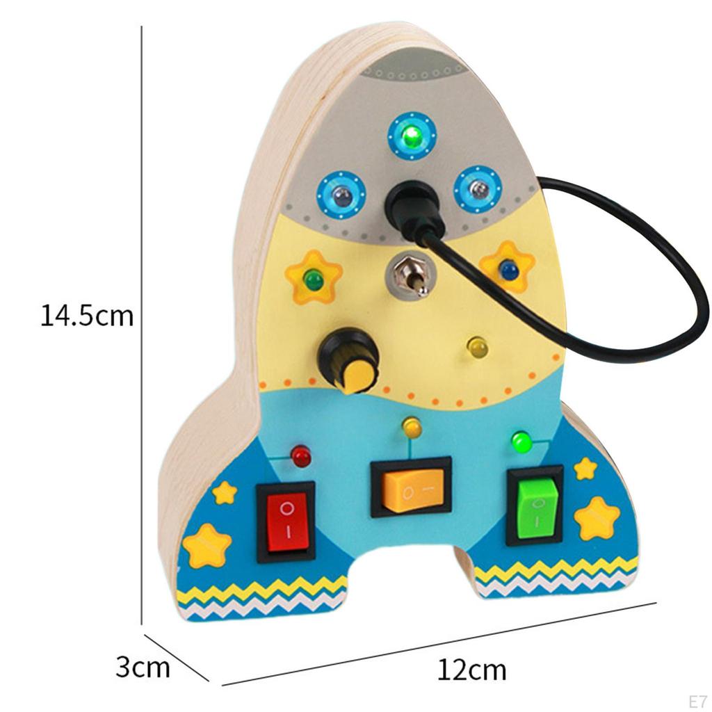 Busy Board Toy Educational Multiple Ways to Play Wooden Kids Puzzle Shape Switch