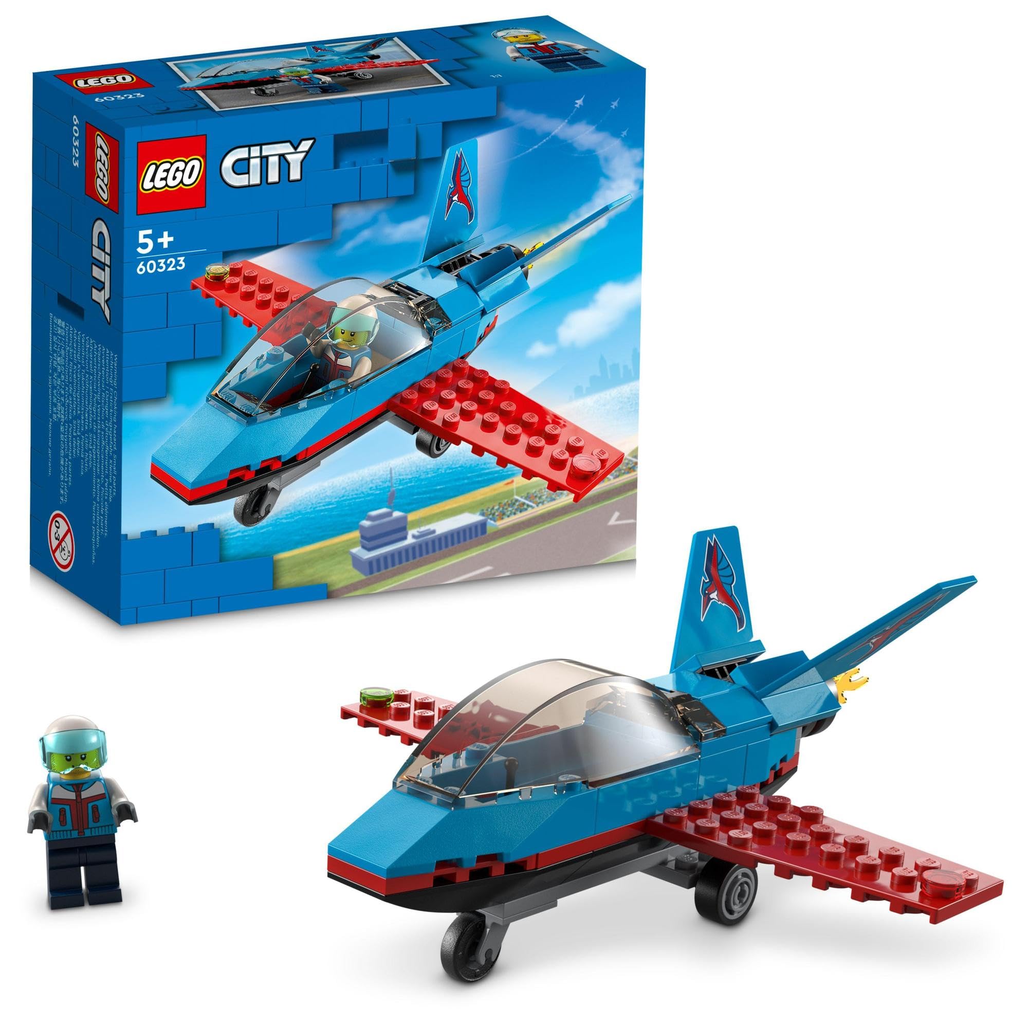 

LEGO City Трюковой самолет 60323, подарок из игрушечных блоков для мальчиков и девочек от 5 лет и старше.