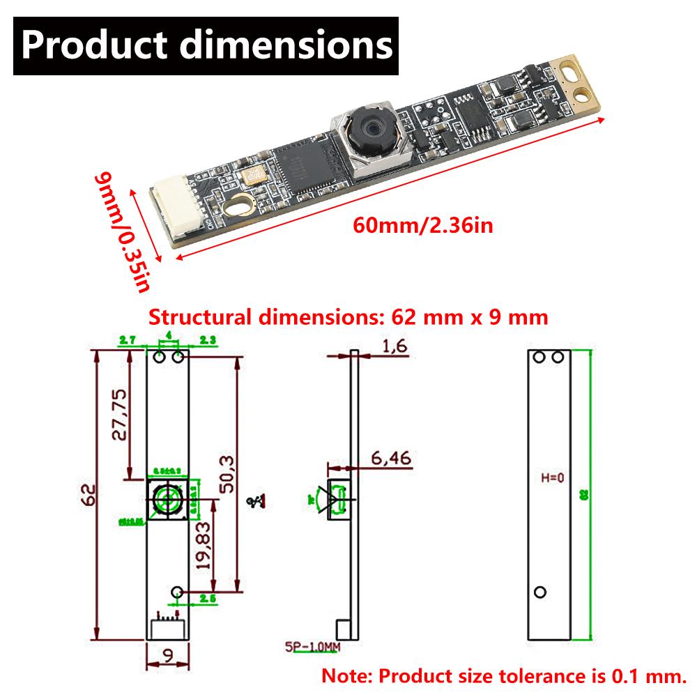 8MP IMX179 USB Camera Module Board For Laptop PC Computer 2592x1944 Resolution Autofocus Webcam Module with 1M Usb Adapter Cable