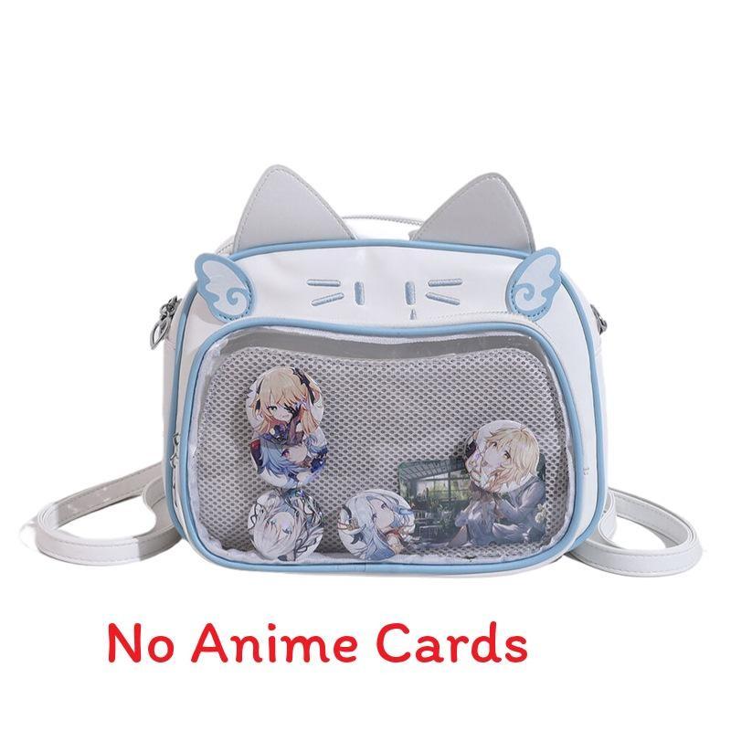 Mechanical Student Cat Backpack With Grid Pocket Cartoon Print For Wear Casual