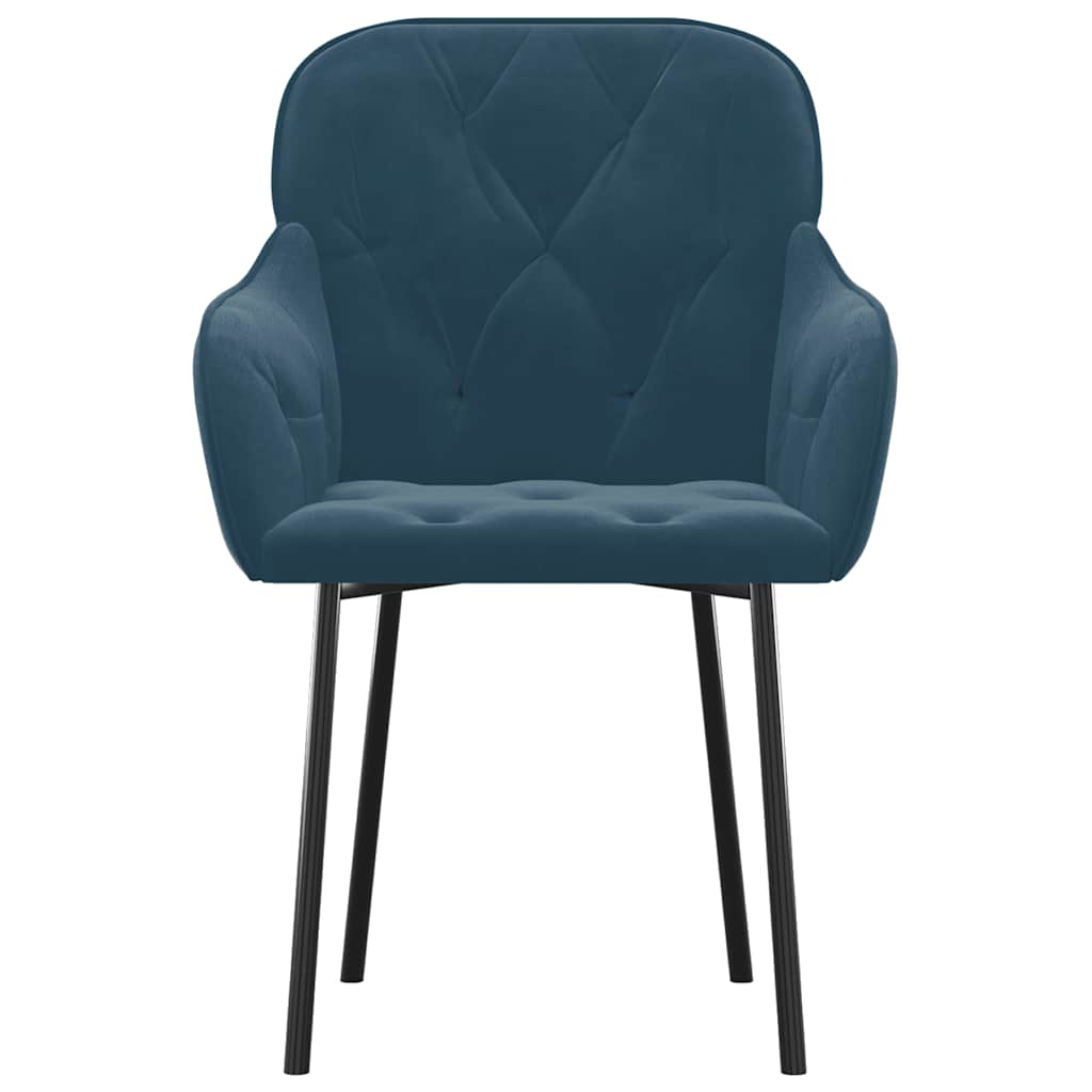Dining Chairs 2 Pcs Blue Velvet