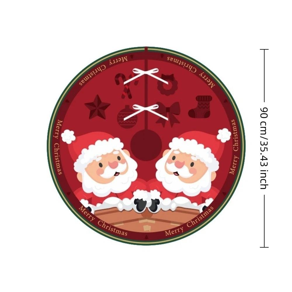 New 90cm Christmas Tree Skirt Polyester Santa Claus Christmas Foot Carpet Xmas Tree Skirt Cushion Gatherings
