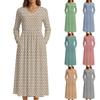 Šaty Pro Ženy Dlouhé Boho Plážové Šaty Elegantní Maxi Šaty Výstřih do V Dlouhý Rukáv Šaty s Kapsami