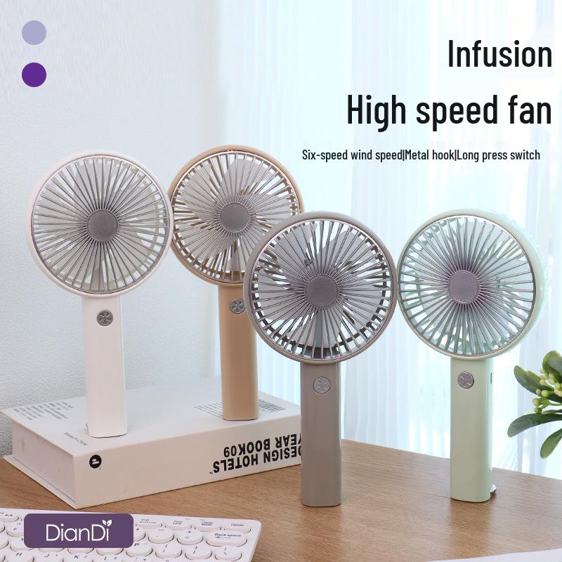 Compact High-Speed Portable Mini USB Fan with Strong Wind and Outdoor Hook Mixed Colors