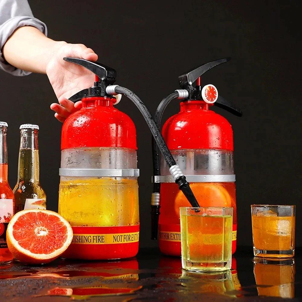 1.5L Creative Fire Extinguisher Drinking Barrel [No cup]Wine Divider Cannon Portable Beverage Beer Drink Dispenser For Party Bar