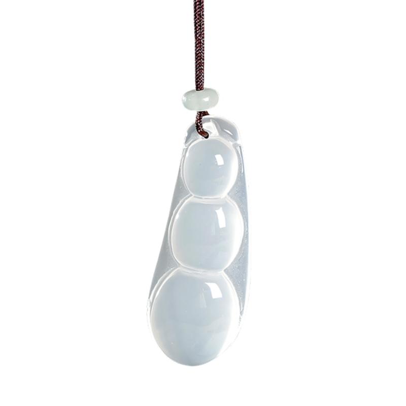 Handcrafted Natural Chalcedony Pendant Necklace Adjustable Natural Stone Clavicle Chain Accessory For Women
