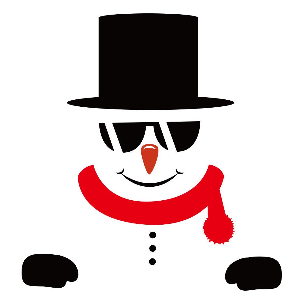 

Christmas Fridge Sticker Holiday Snowman Expression Home Party Ornaments Decorat
