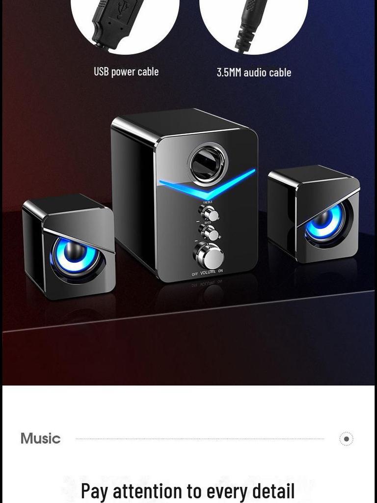 Saida Multimedia Bluetooth Wired Desktop Speaker with Subwoofer