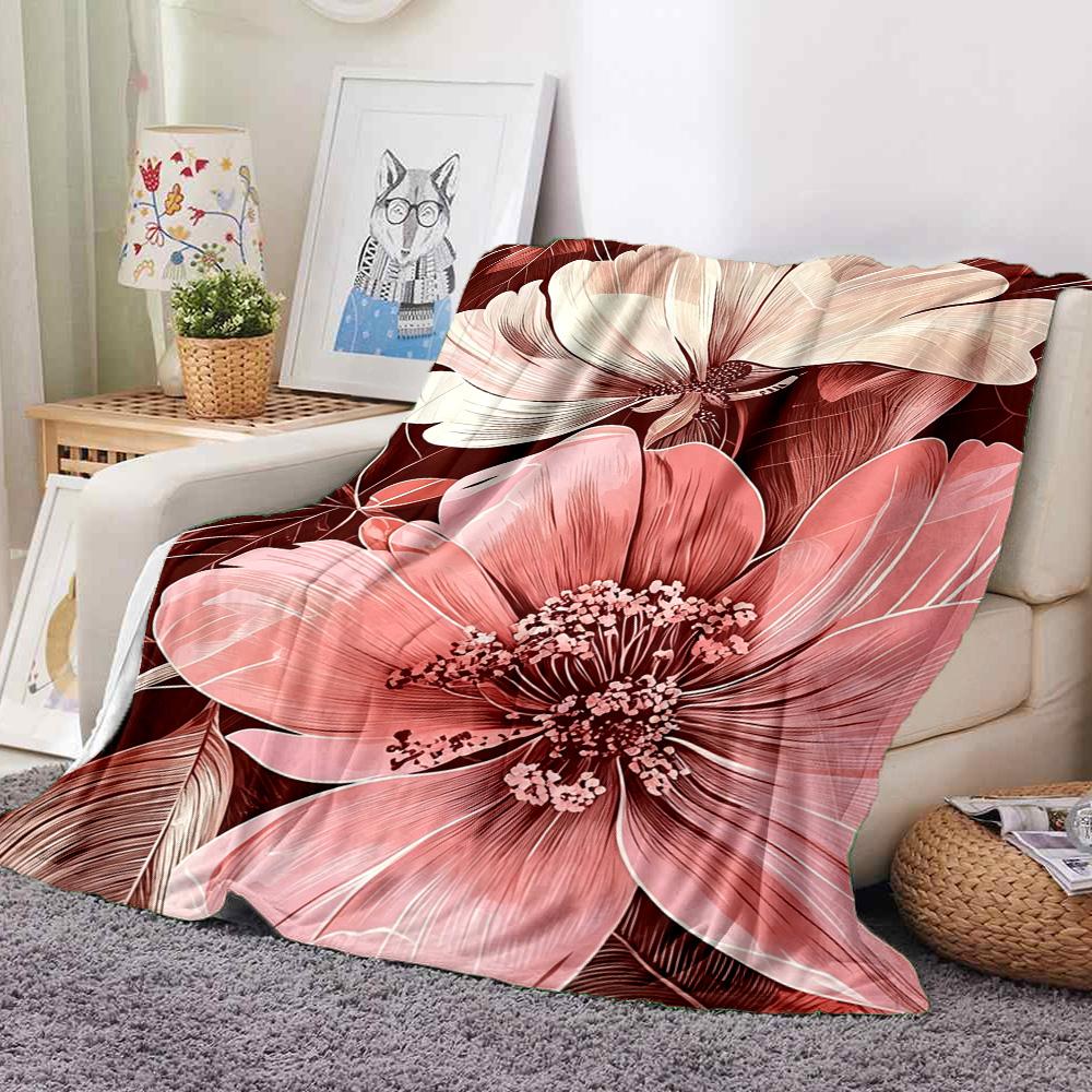 Floral Art Flannel Blanket Throw Blanket Soft Warm Sofa Bed Camping home Decor Unique Christmas Gift C9261449