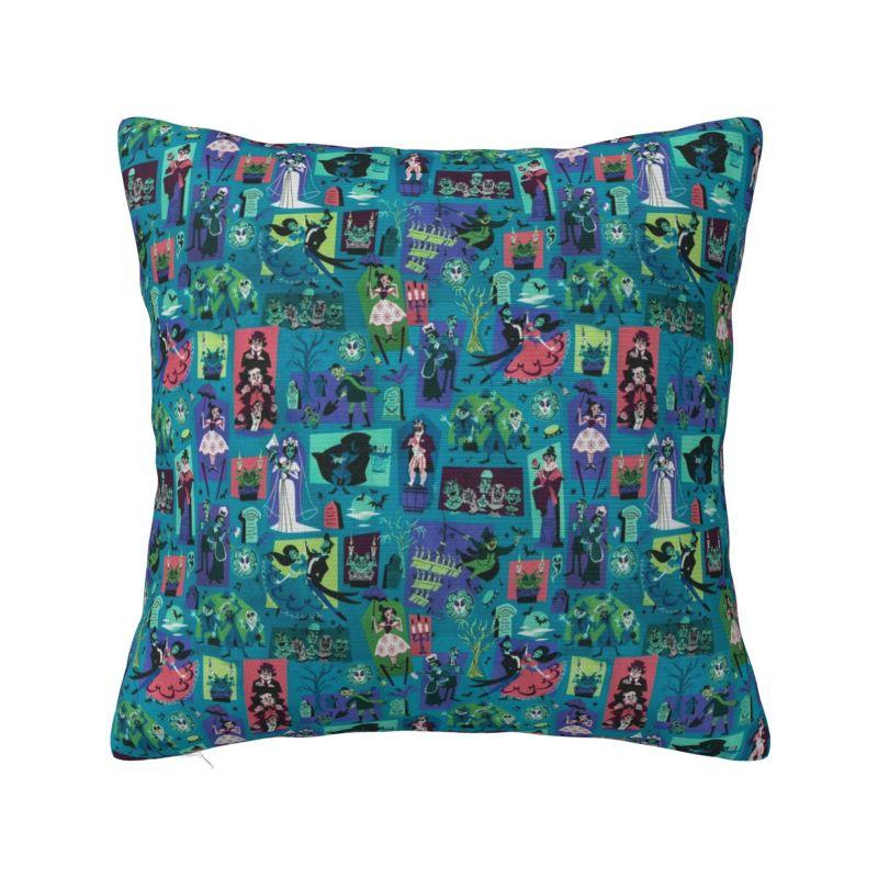Custom Halloween Haunted Mansion Pillow Case 40x40cm Cushion Cover Decoration Salon Square Pillowcase