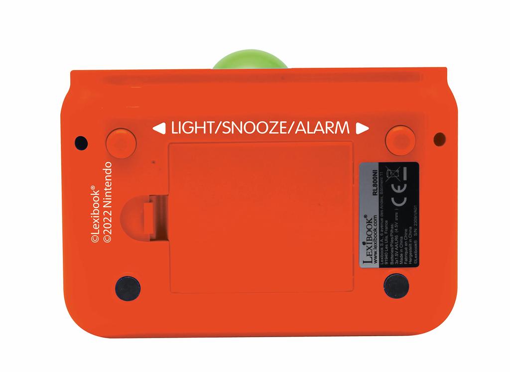 Lexibook Nintendo Super Mario Sound Effect Alarm Clock with One Size Boys' Snooze, Orange/Green,