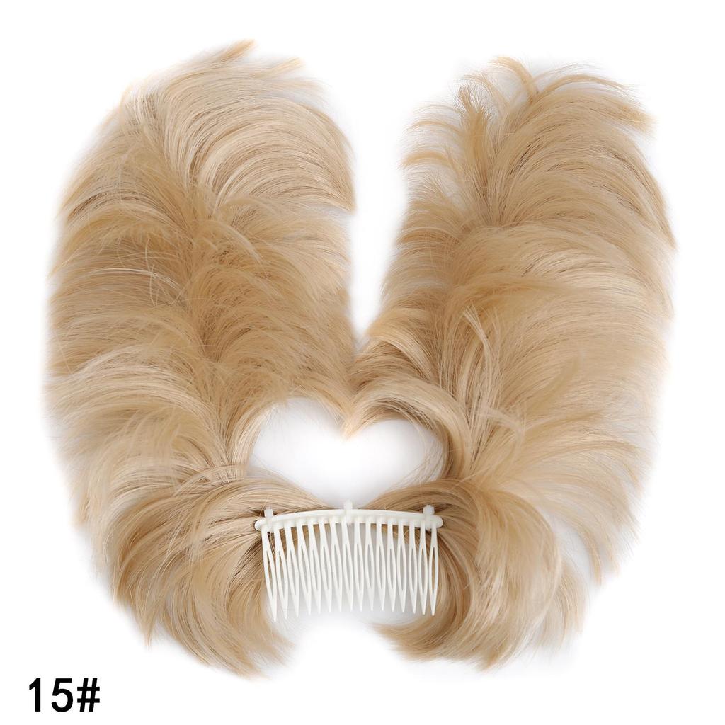 DIY Women Synthetic Hairpieces Messy Buns Comb Clip in Updo Scrunchies Faux Bun Chignon Multiple Hairstyles Easily