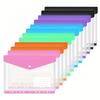6pcs A4 Binder Pocket Plastic Envelopes, Expand Binder Folders, 6 Color Stereoscopic Transparent File Bags with Record Labels
