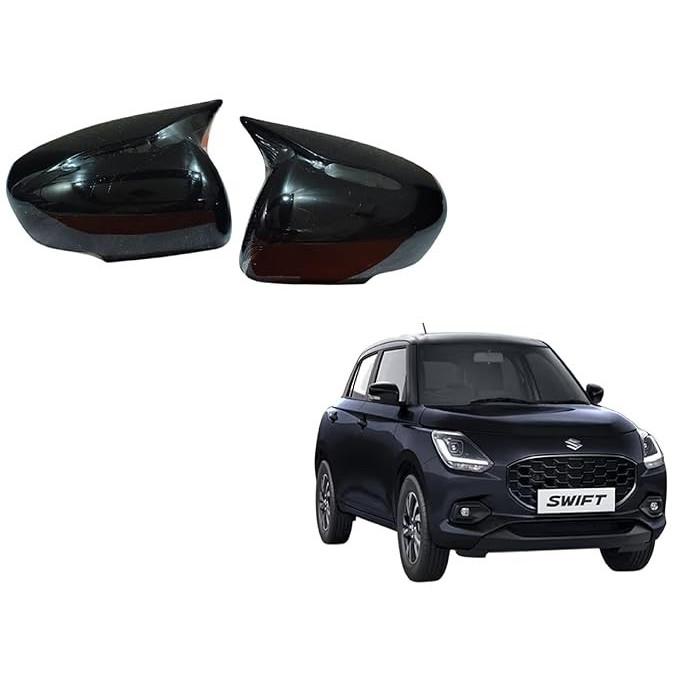 Batman Style Car Side Mirror Covers for Maruti Suzuki Swift 2018–2025 2 Set