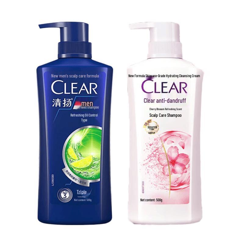 Clear Men s Fresh Oil Control & Women s Cherry Blossom Shampoo Bundle