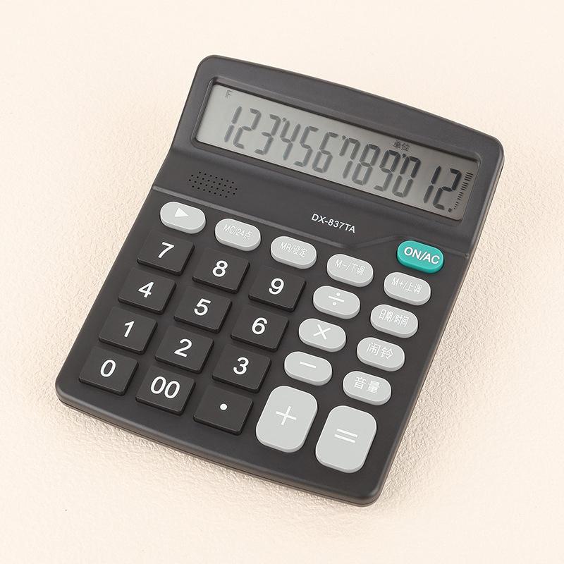 12-Digit Large Lcd Display Calculator Standard Function Calculator With Solar & Battery Dual Power For Home Basic Desktop Office